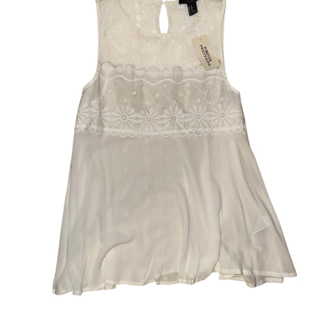 White Lace Sleeveless Top